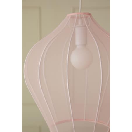 Lampa wisząca z metalu i tkaniny pudrowa Belisa Ø60 cm