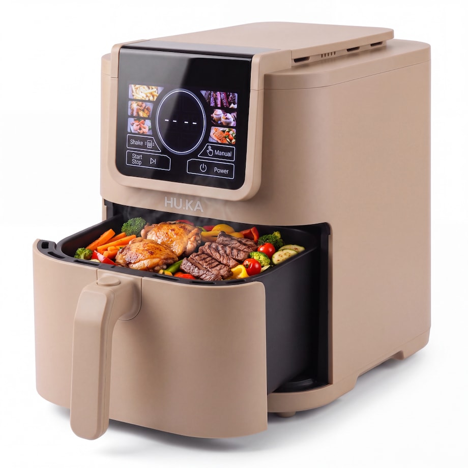Frytkownica beztłuszczowa Air Fryer 5 L 1500 W HU.KA CrunchUp - Dune Sand