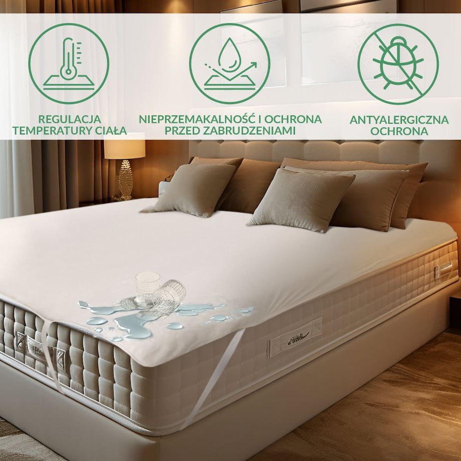 Ochraniacz na materac wodoodporny, rozmiar 60x120 Jason kolor biały