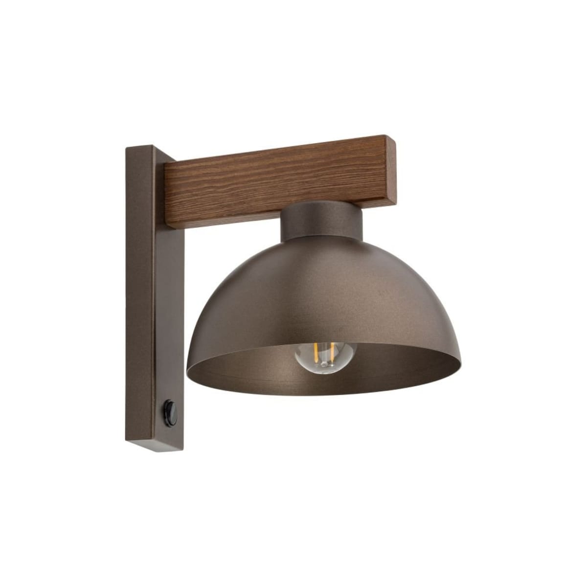 Kinkiet z włącznikiem TK Lighting OSLO BROWN 6279, E27, brązowy, industrialny, do sypialni i salonu