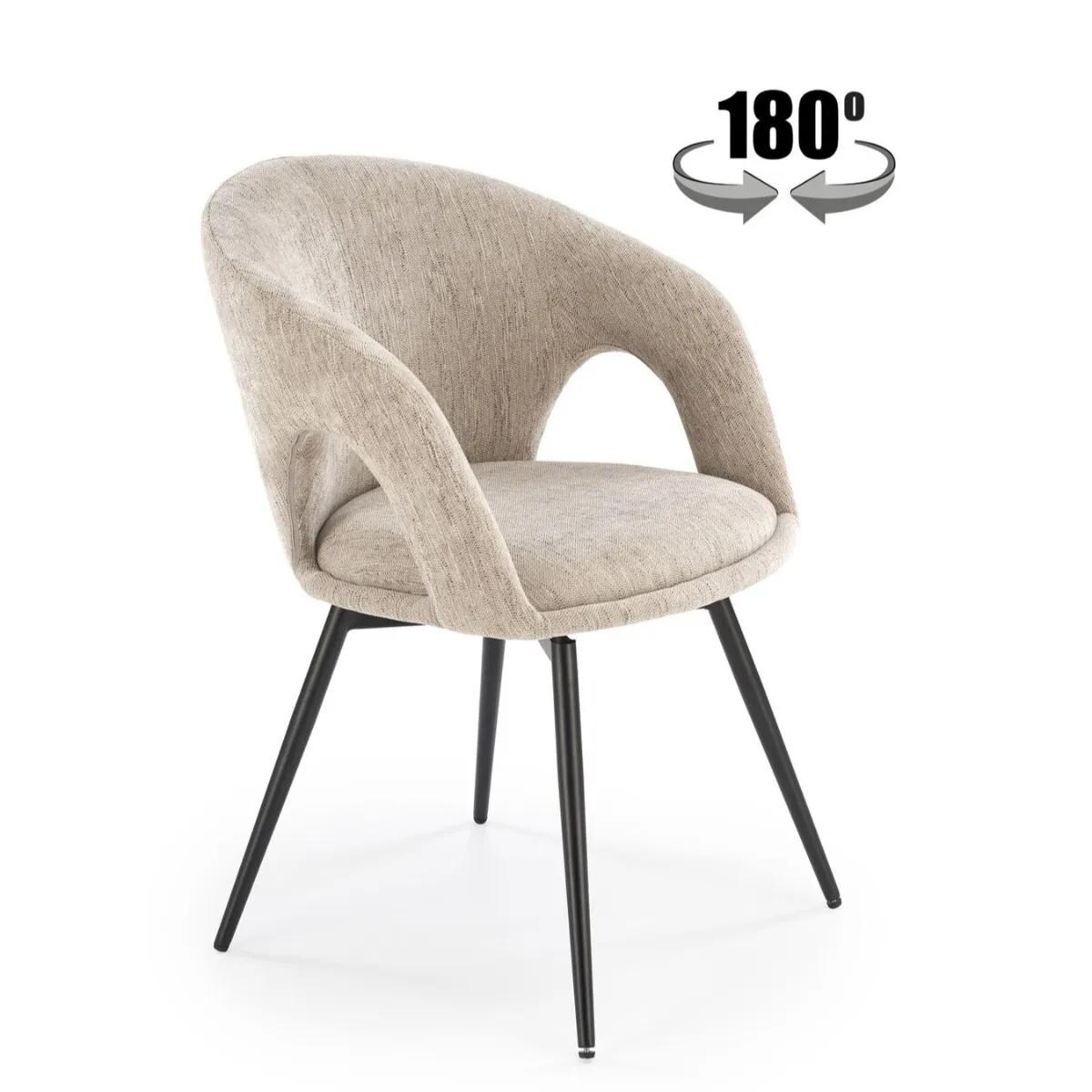 Krzesło tapicerowane K550 beżowe/czarne obracane