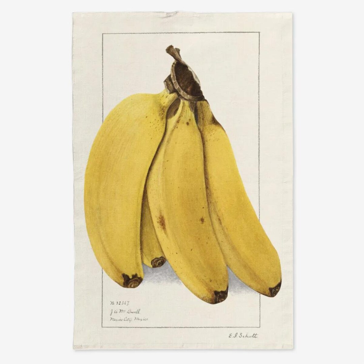 Lniany ręcznik kuchenny - banany