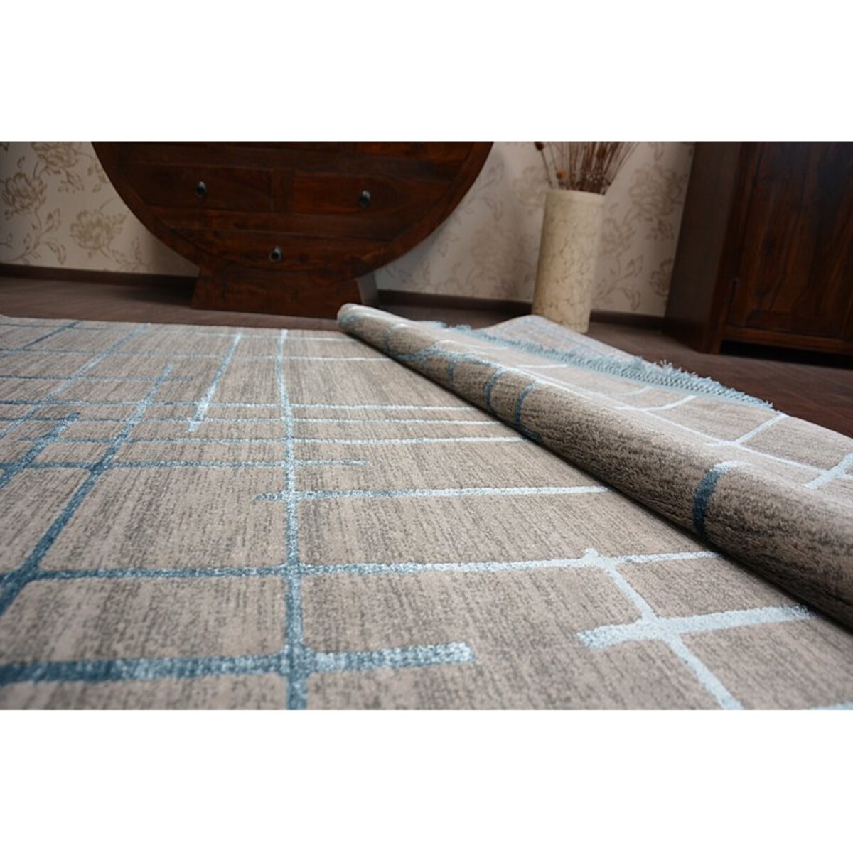 Dywan AKRYL MANYAS 191AA Szary/Niebieski 80x300 cm