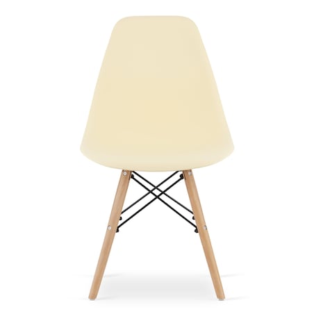Krzesło Do Jadalni Kuchni Salonu Osaka Kremowe / Nogi Naturalne X 3