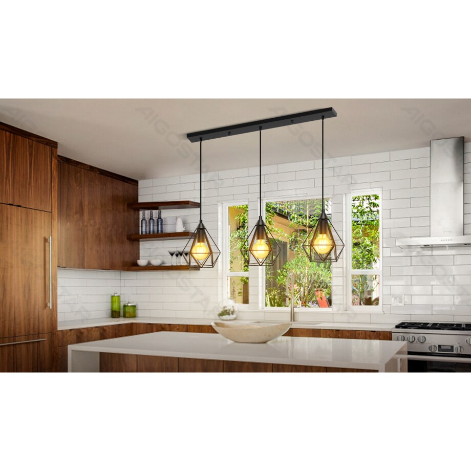 żelazna lampa wisząca loft potrójna e27*3