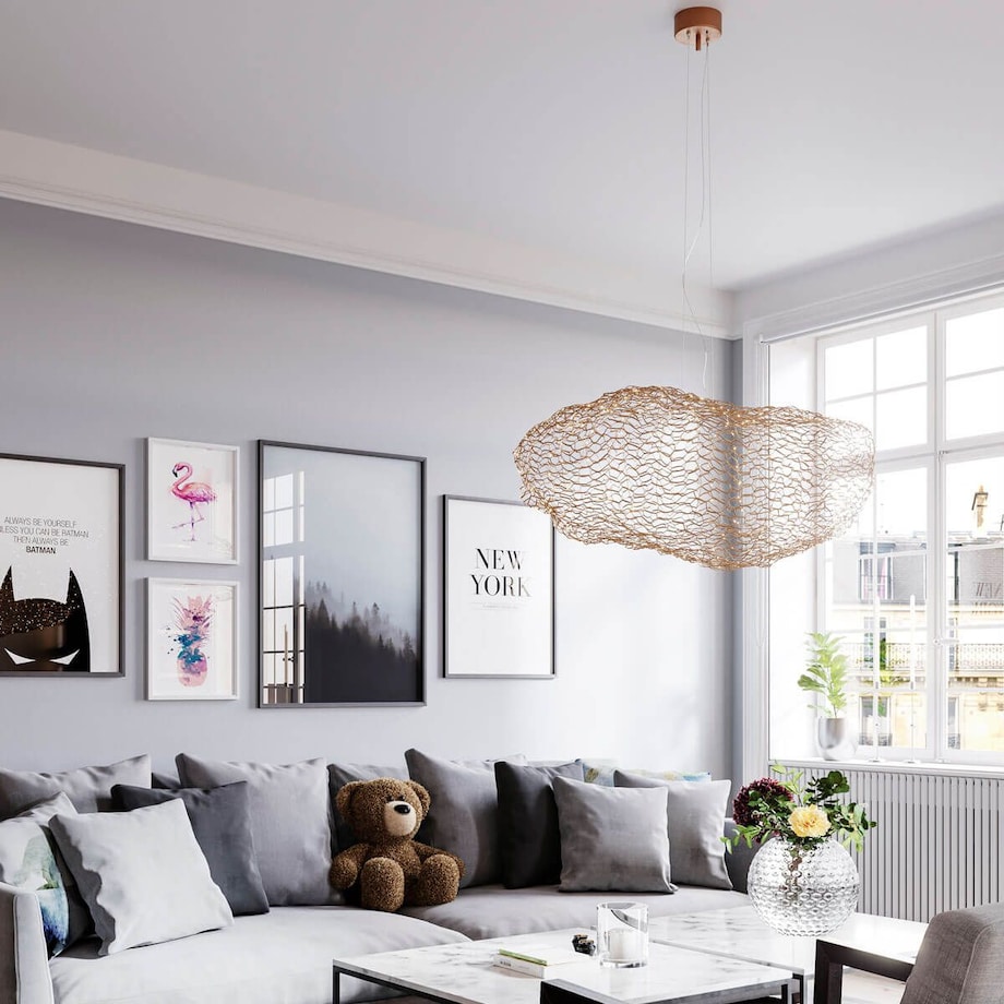 Designerska lampa wisząca Hayden 4201250-6501 By Rydens chmura LED 15W 2700K złota