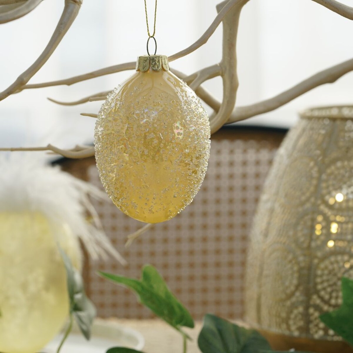 VILLA ITALIA Bombka jajko żółte 8,5 cm