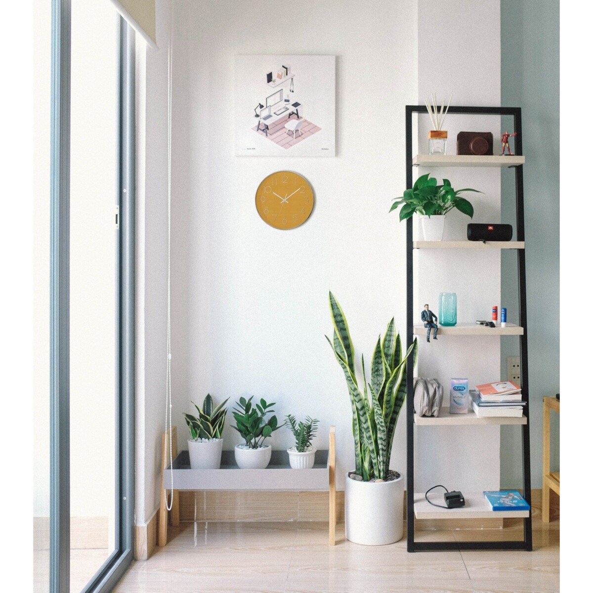 Cichy zegar ścienny do sypialni, zegar z cichym mechanizmem, Ø 30 cm