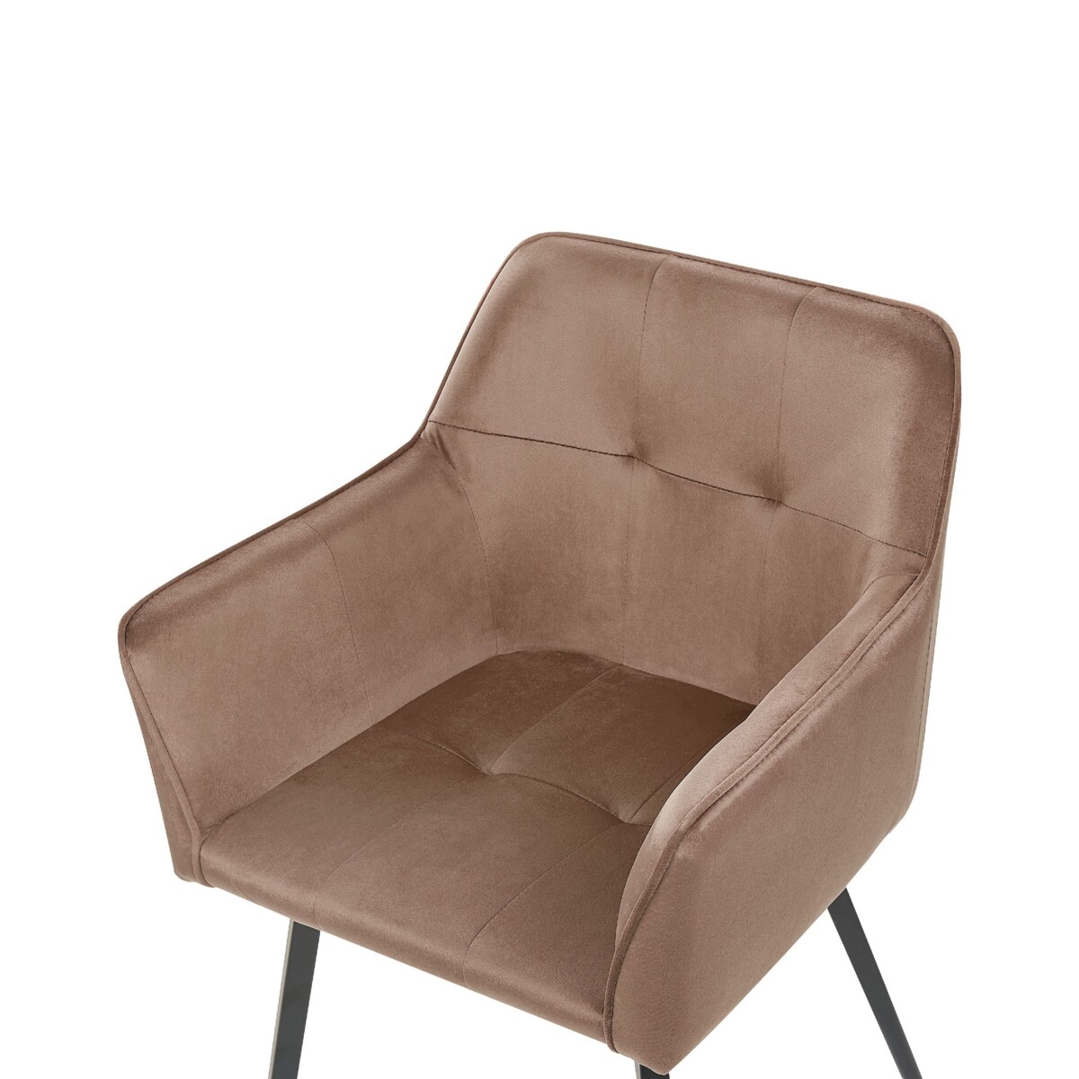 Zestaw 2 krzeseł do jadalni JASMIN Welur Brązowy