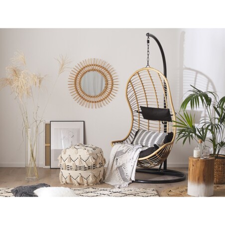 Fotel wiszący ze stojakiem z technorattanu naturalny PINETO