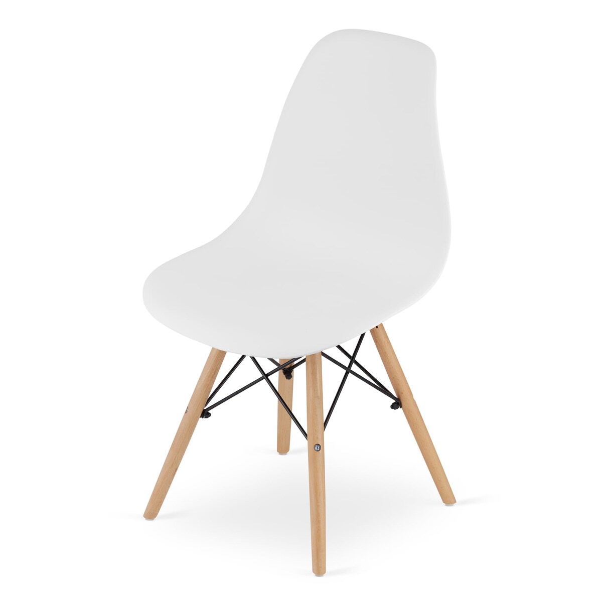 Krzesło Do Jadalni Kuchni Salonu Osaka Białe / Nogi Naturalne X 3