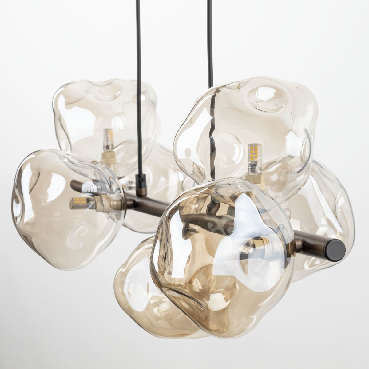 Lampa wisząca TK Lighting LAVA BROWN 11033, 7xG9, bursztynowe szkło, brąz, regulowana wysokość