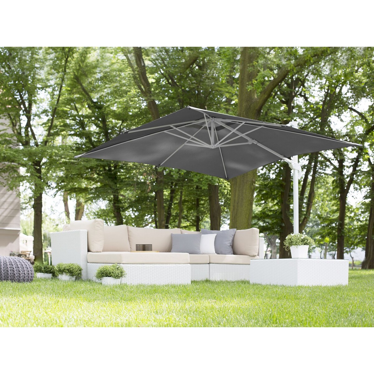 Parasol ogrodowy 250 x 250 cm ciemnoszary MONZA