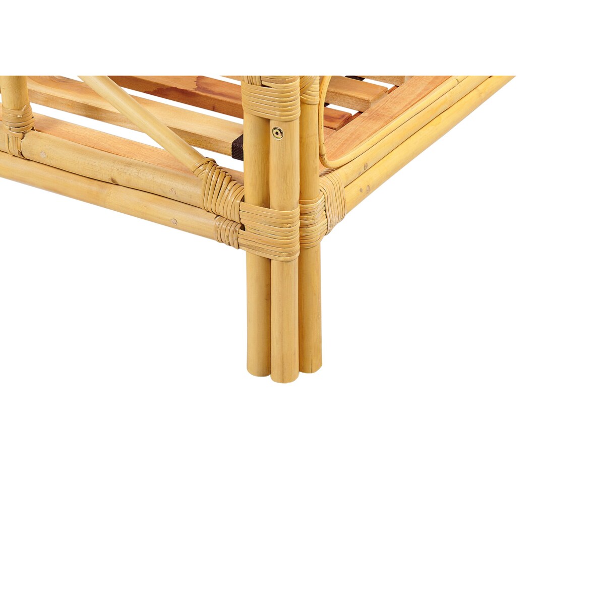 Łóżko rattanowe 140 x 200 cm jasne drewno DOMEYROT