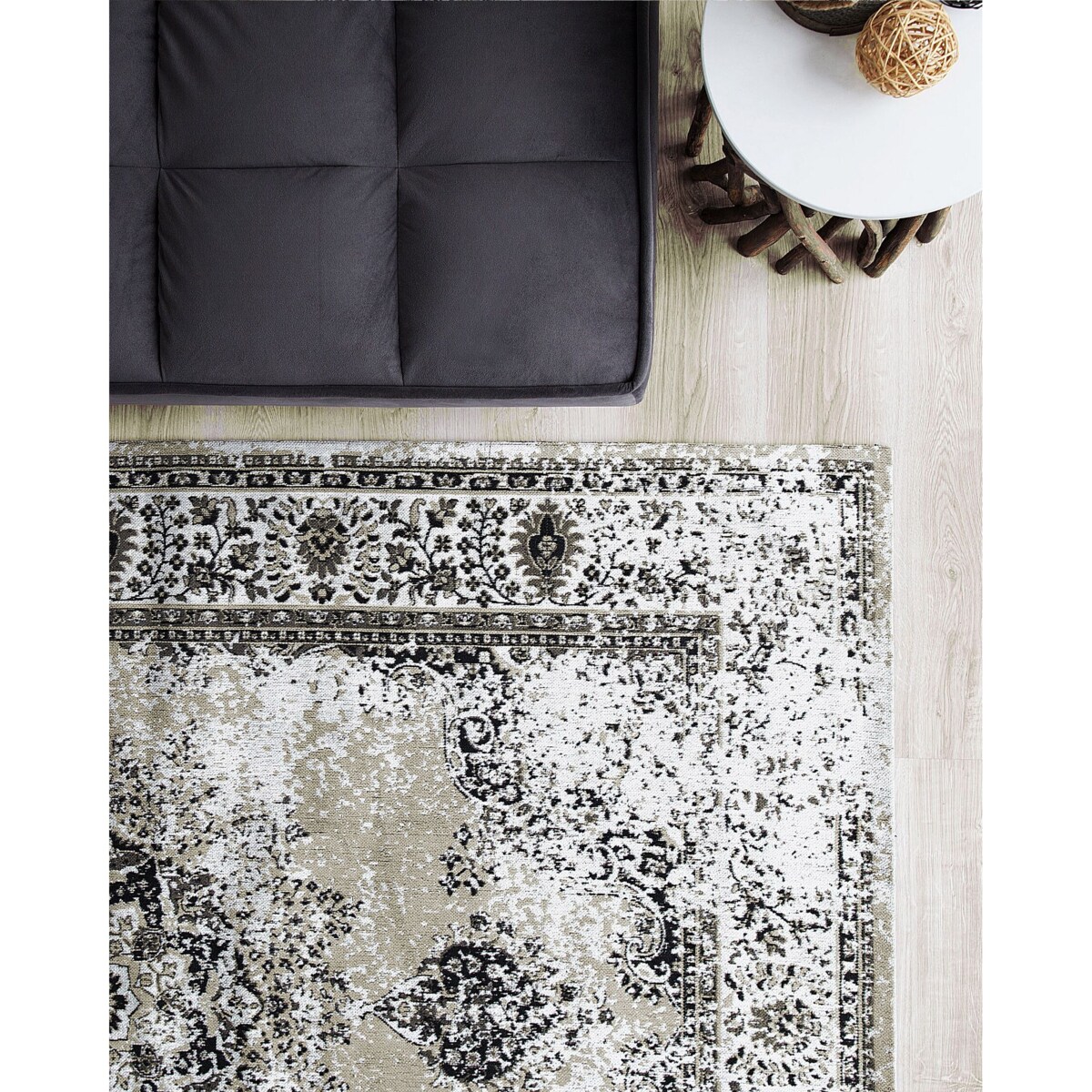 Dywan bawełniany 140 x 200 cm szary ALMUS