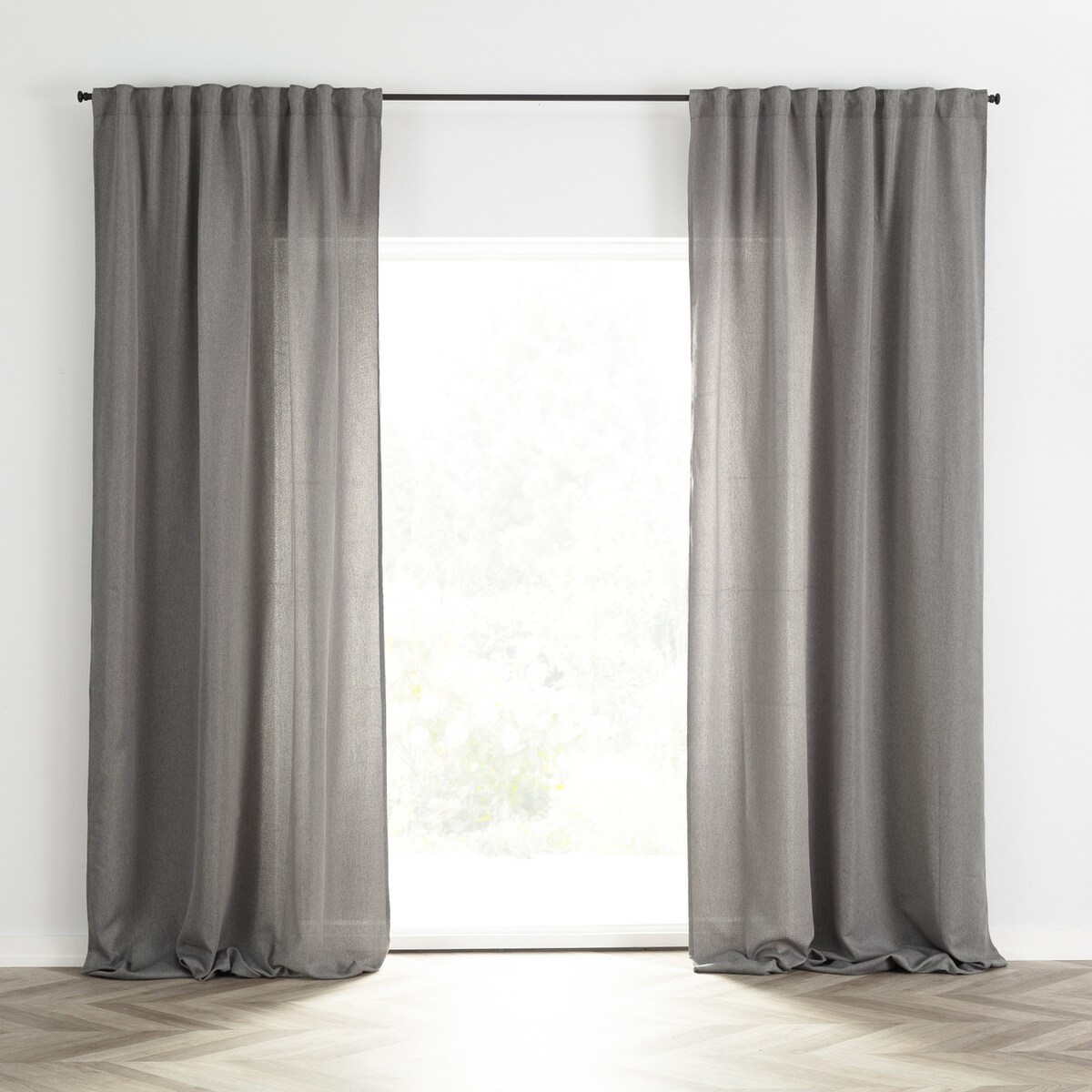 Zasłona BASIC na taśmie marszczącej 140x300cm szary 1 szt. 140x300 szary