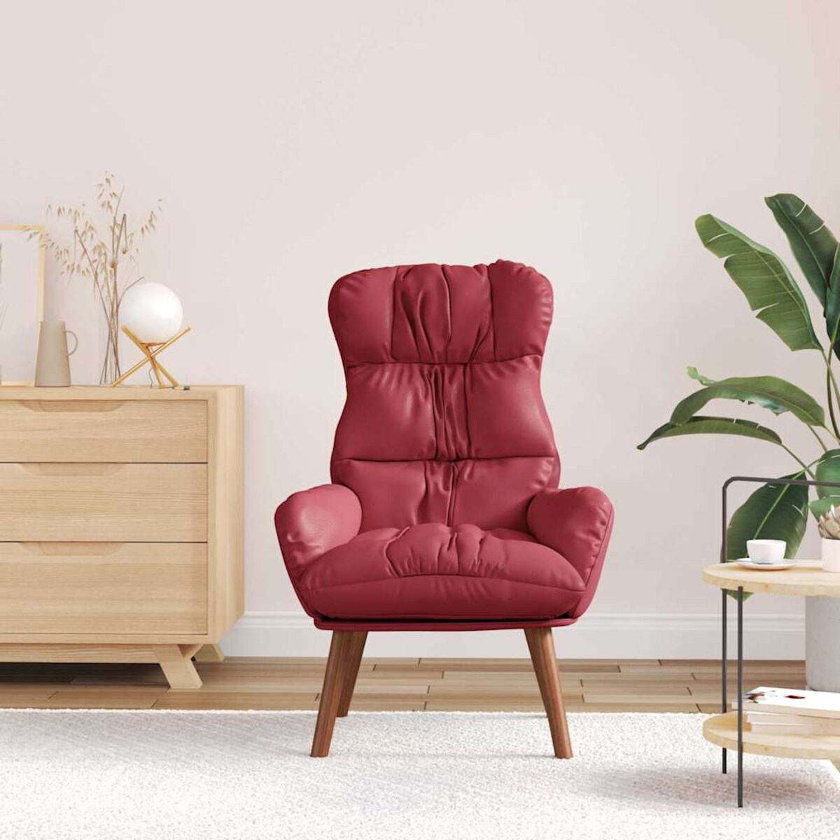 vidaXL Fotel relaksacyjny czerwone wino 69 x 74 x 93 cm