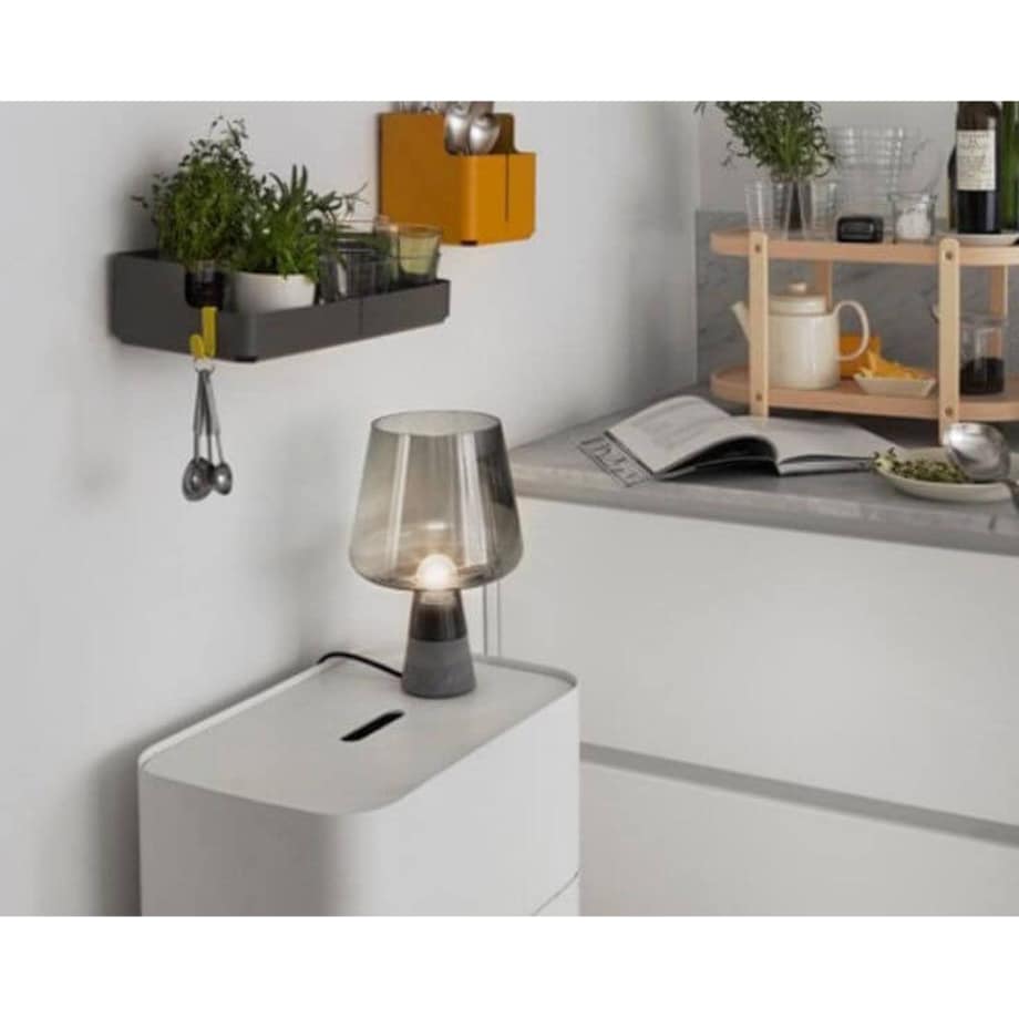 Stojąca LAMPA stołowa GOBLET TLS-E27 Abigali szklana LAMPKA nocna przydymiona