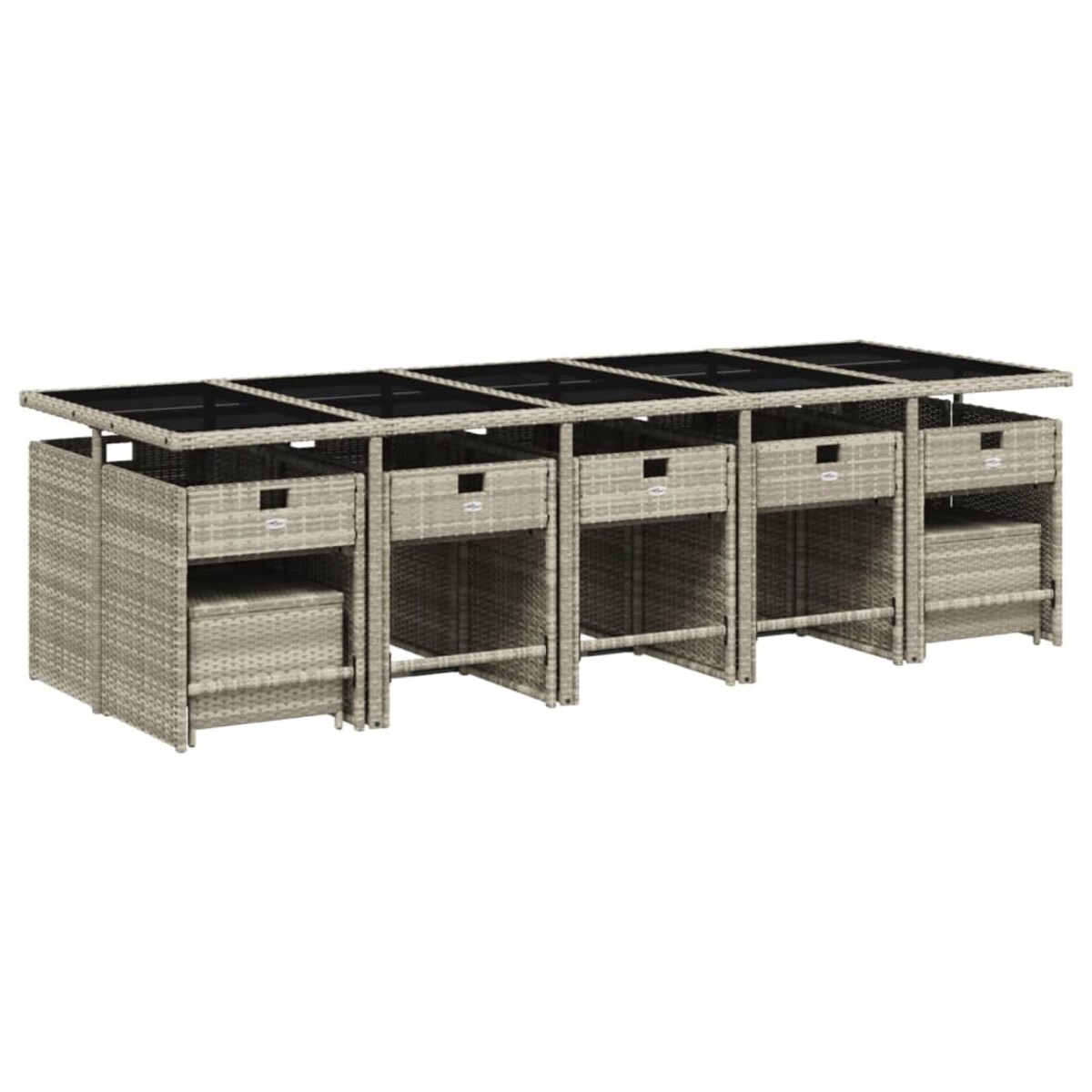 vidaXL 15-cz. zestaw mebli ogrodowych z poduszkami, jasnoszary