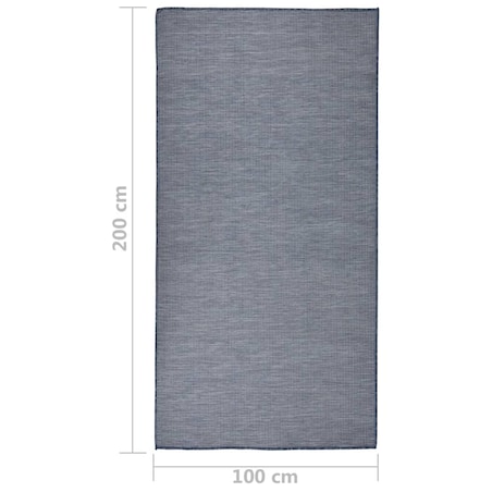 vidaXL Dywan zewnętrzny o płaskim splocie, 100x200 cm, niebieski