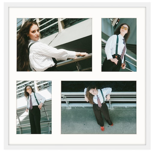 Ramka na 4 zdjęcia 2x 10x15 cm 2x 15x21 cm biała foto galeria 40x40 cm FRAMAI