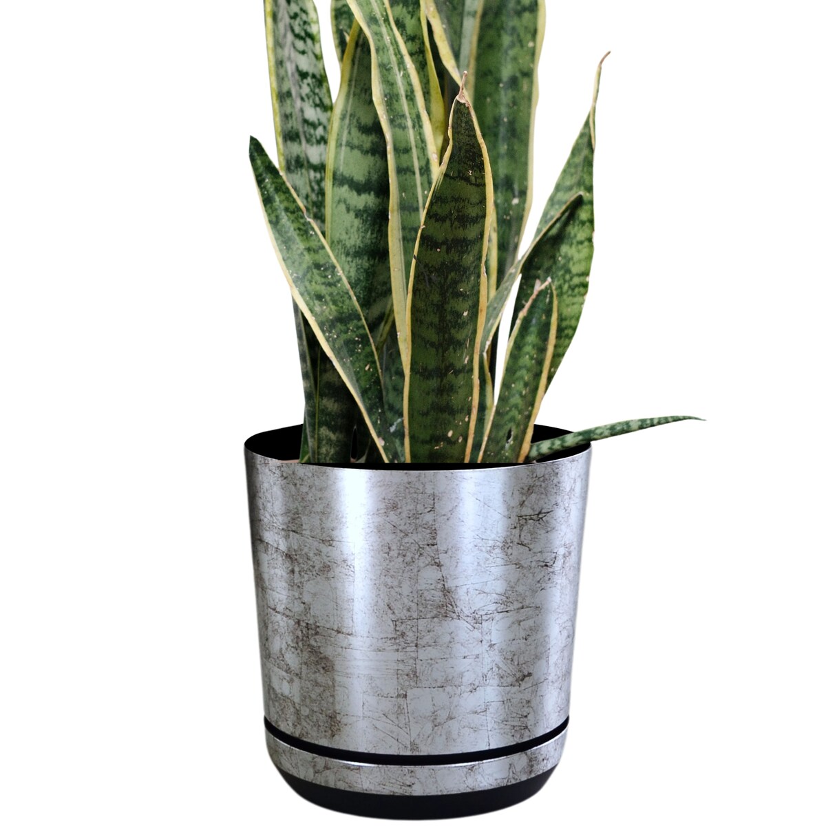 21 cm wzór STARE SREBRO Doniczka z podstawką klasyczna elegancka efekt kamienia skały