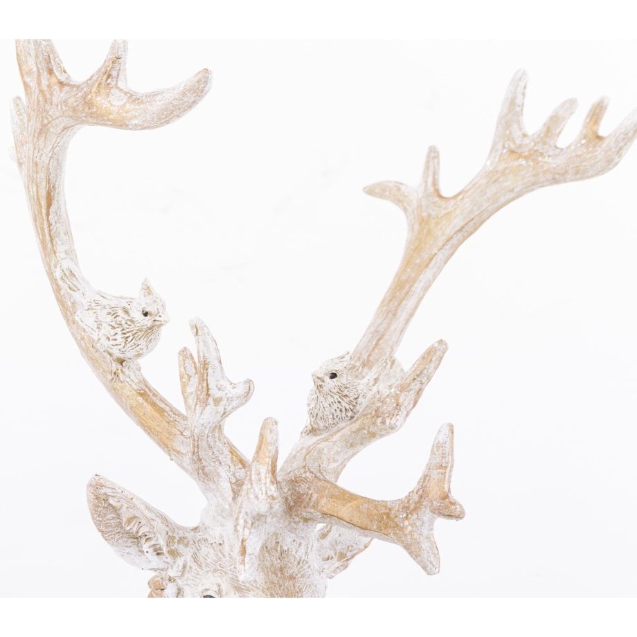 Dekoracja - leżący renifer i zwierzaki 31,5x29x16,5 cm TONAKAI biały