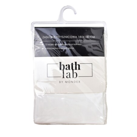 ZAC WHITE Zasłona prysznicowa180x180cm 12 oczek