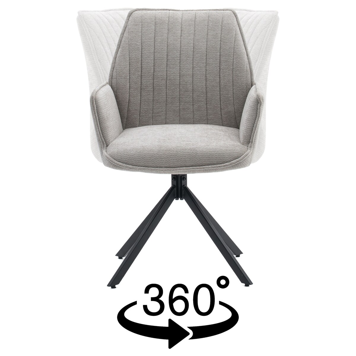 Krzesło tapicerowane obrotowe szenilowe do salonu MERANO jasnobeżowe