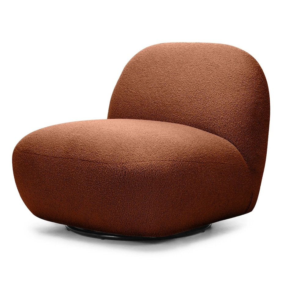 Fotel obrotowy 73x85x85 cm TENNO-3 bouclé miedziany