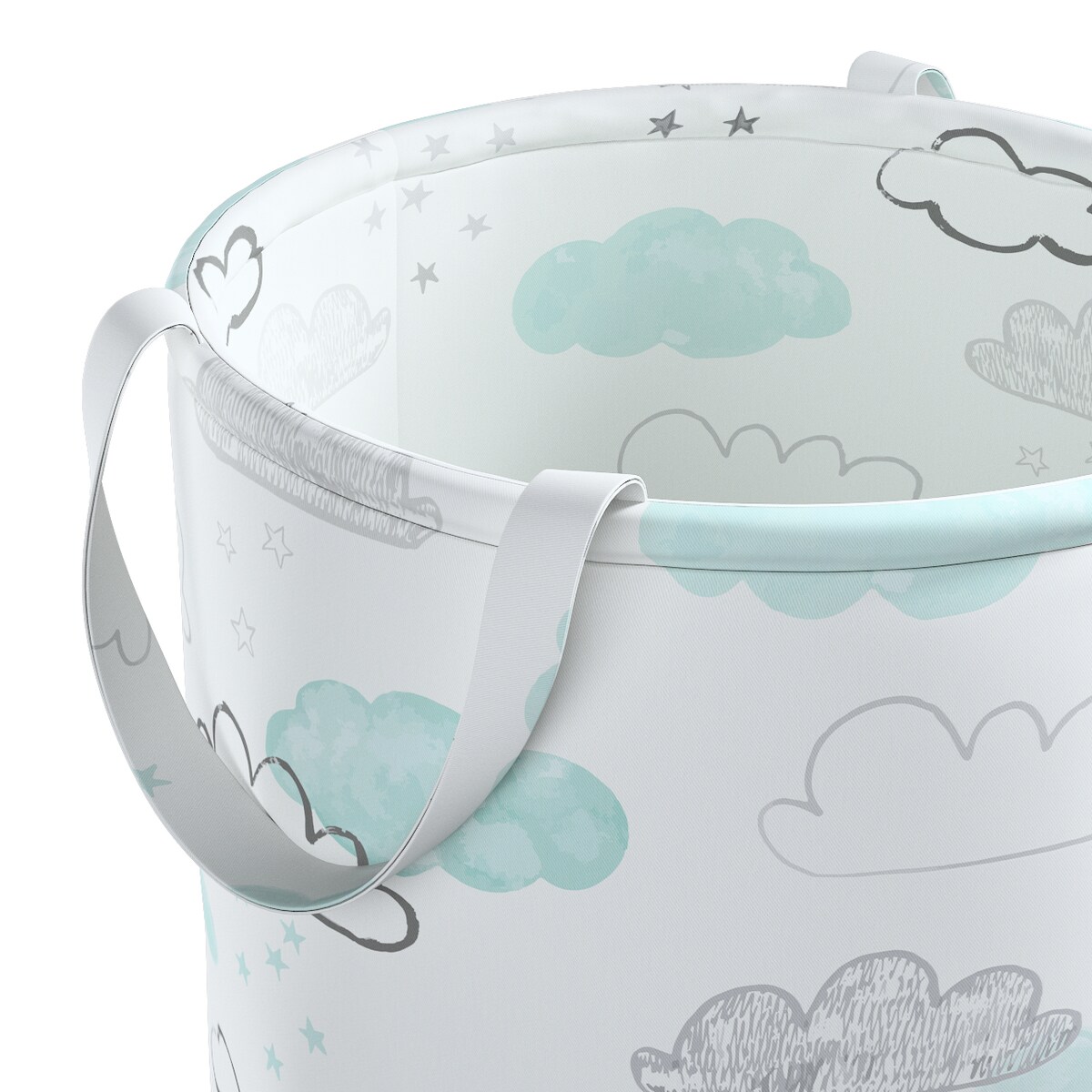 Kosz na zabawki Tobi, ecru-niebieski, 40x60cm, Magic Collection