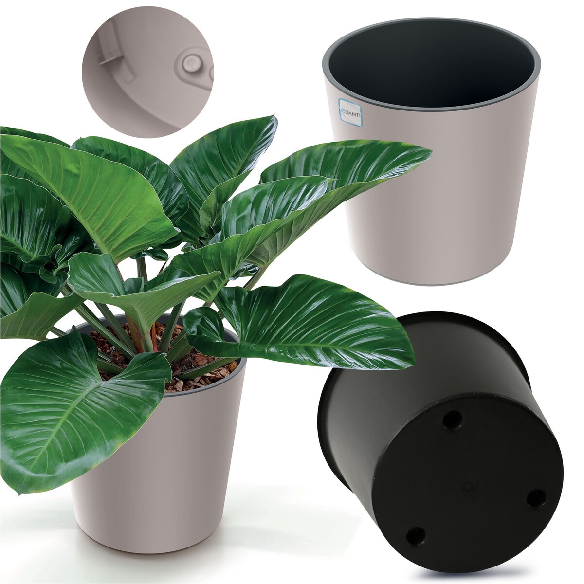 Doniczka Donica Ogrodowa 30 Cm Okrągła Na Taras Do Ogrodu Domu Mocca