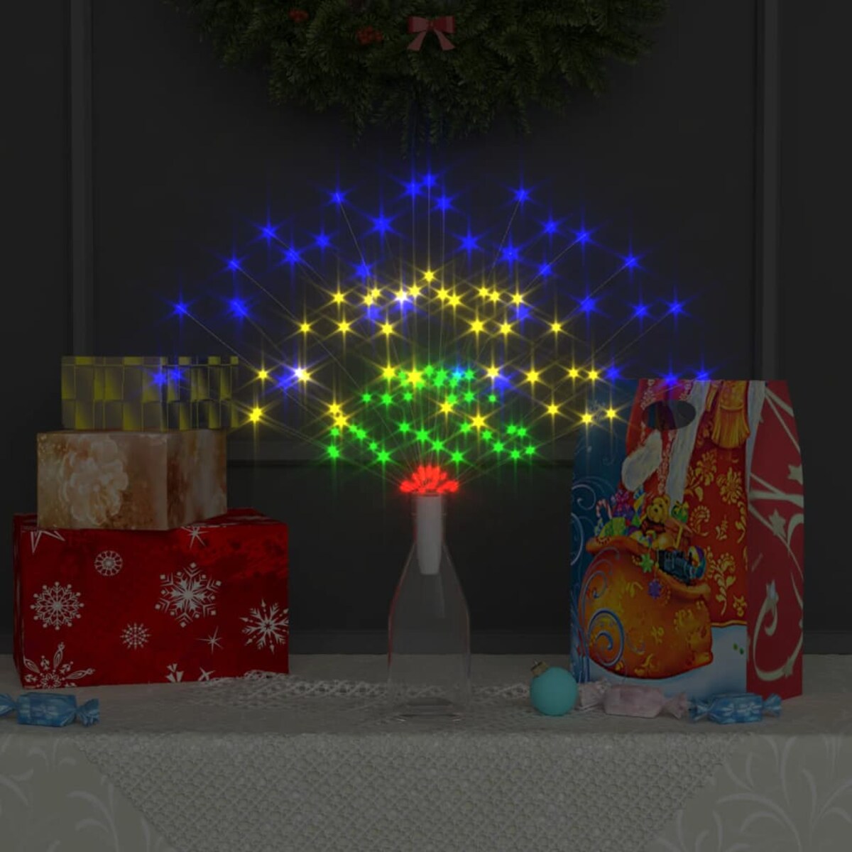 vidaXL Ogrodowe lampki fajerwerkowe 4 szt., kolorowe, 20 cm, 560 LED