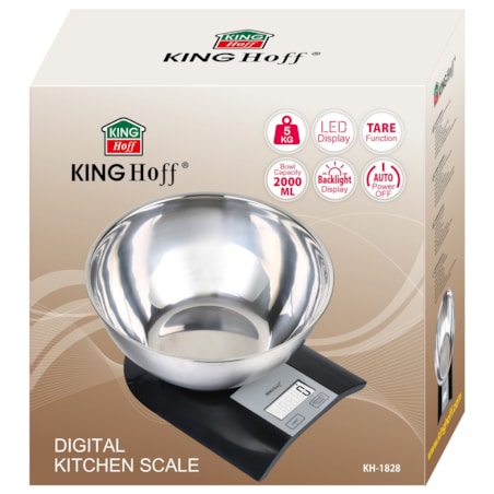 Elektroniczna waga kuchenna z miską 2L 1g 5kg KINGHOFF