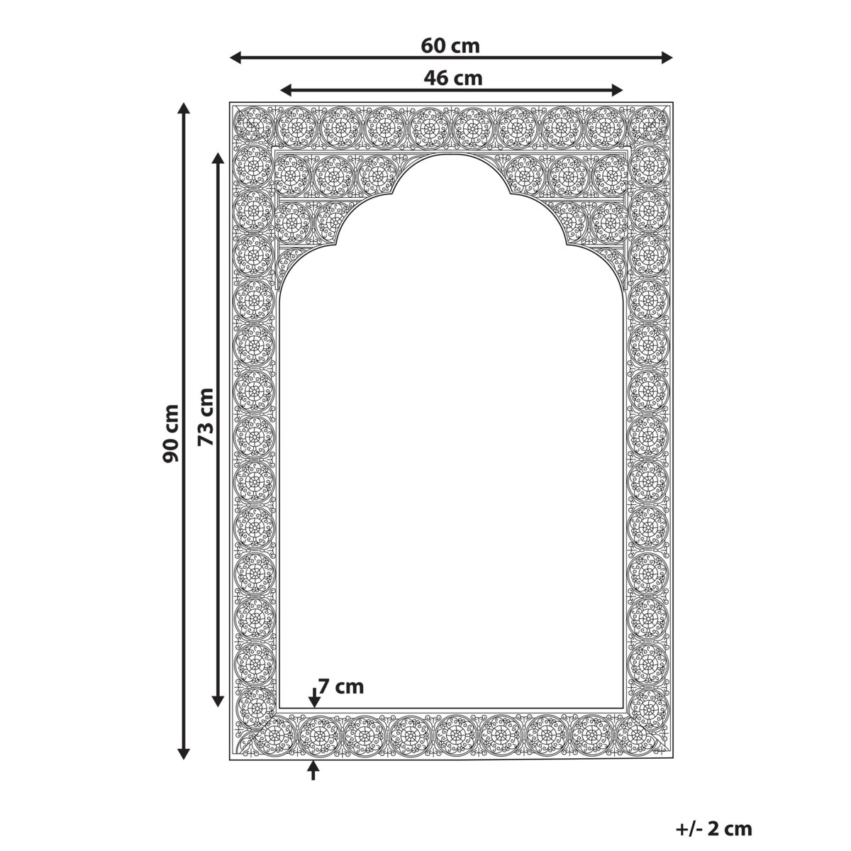 Lustro ścienne 60 x 90 cm złote PALI