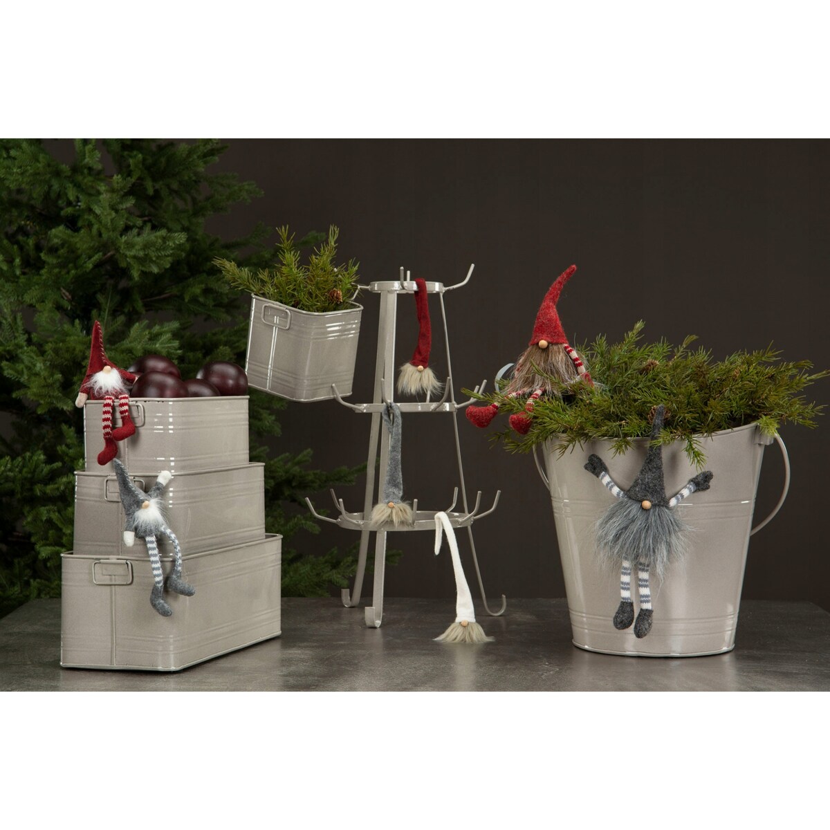 3 szt. DONICZKA LUKE styl loft METALOWA szara