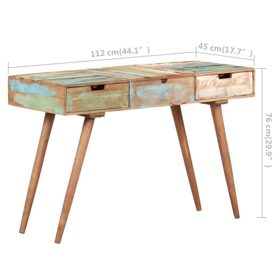 vidaXL Toaletka z lustrem, 112x45x76 cm, lite drewno z odzysku