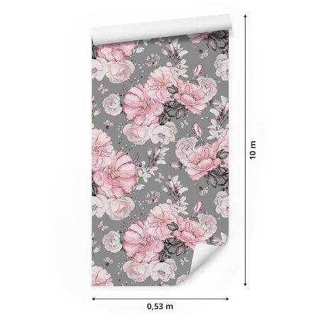 Tapeta pastelowe kwiaty róże liście natura