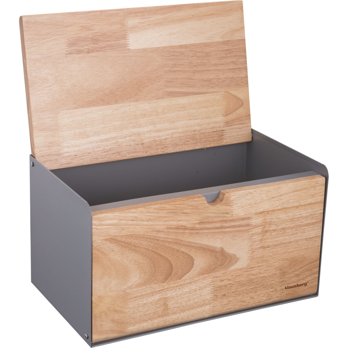 Chlebak stalowo-drewniany pojemnik na chleb pieczywo szary KLAUSBERG