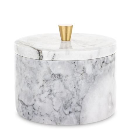 Okrągły pojemnik dekoracyjny 8,5x10x10 cm RAFI biały