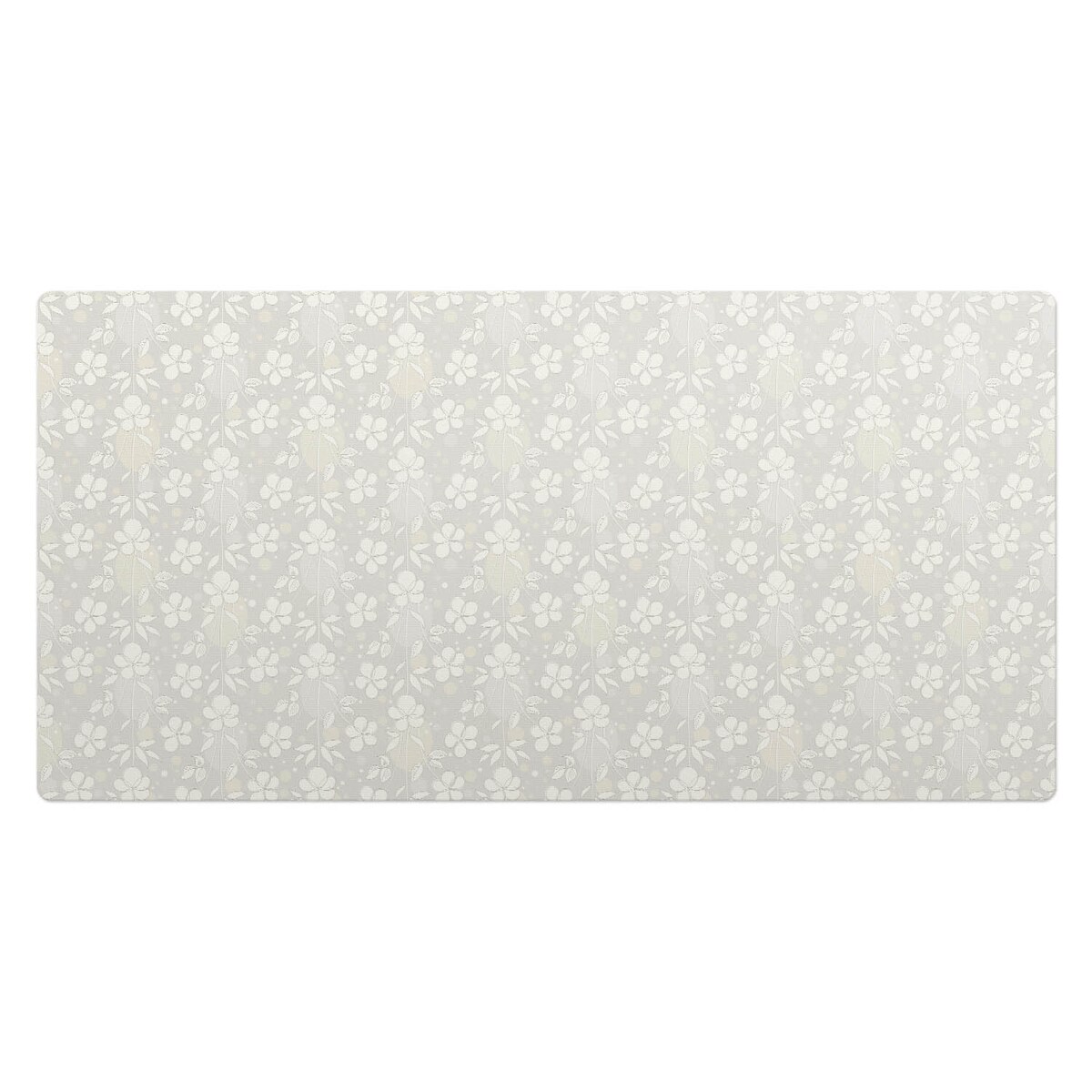 Szara mata na biurko Kwiatowy wzór retro, 120x60 cm