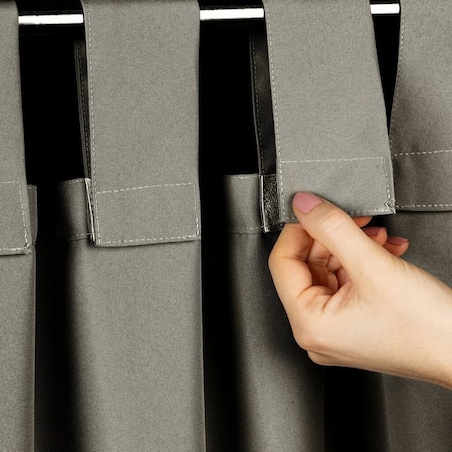 Zasłona Ogrodowa Tarasowa Wodoodporna 155 x 240 Ciemnobeżowa na Szelkach Rzep