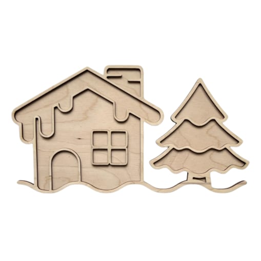 Świąteczna wysypywanka sensoryczna ZIMA drewniana mikołajki