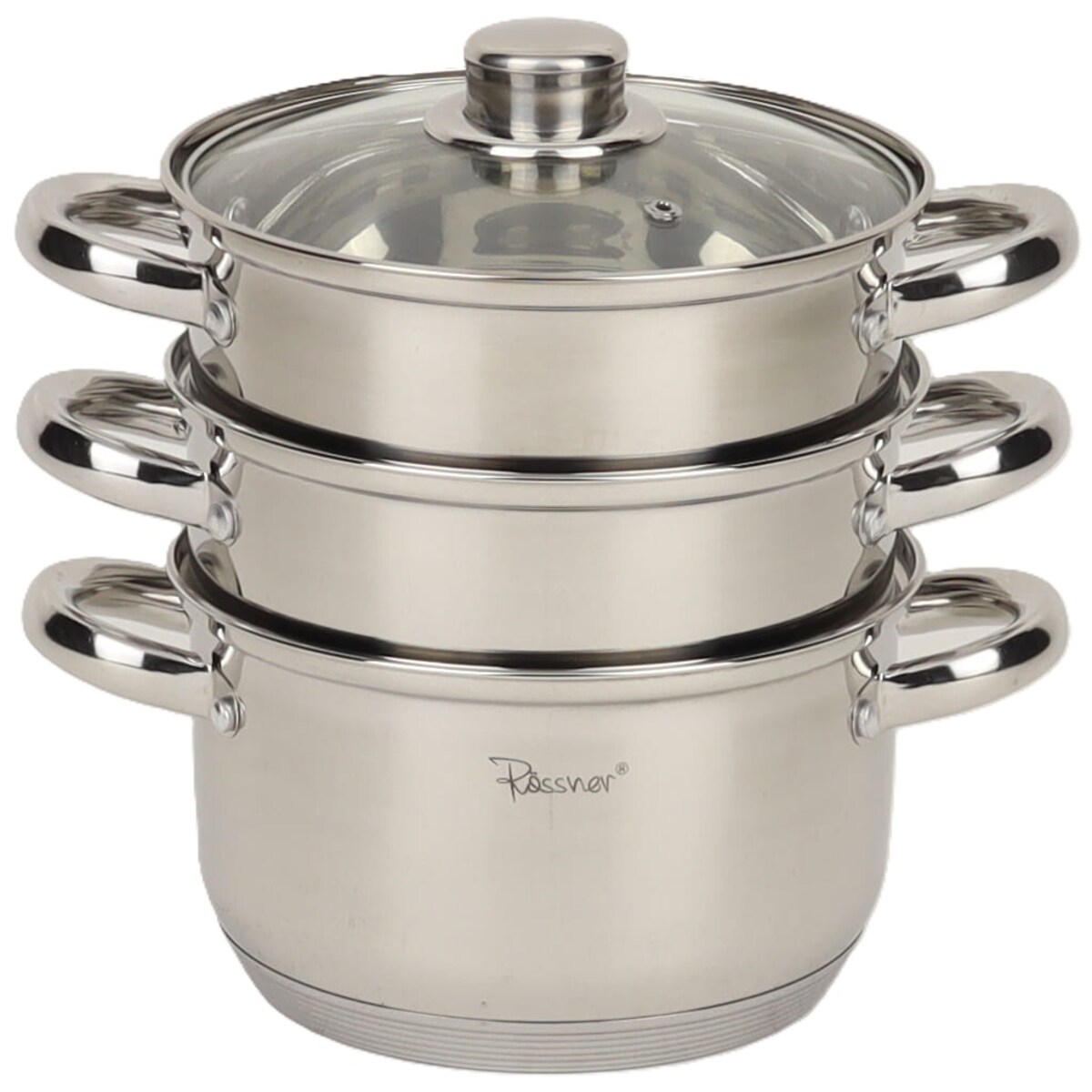 Garnek stalowy ze stali nierdzewnej na parę parowar 18cm 4-ele 2.7L indukcja gaz ROSSNER