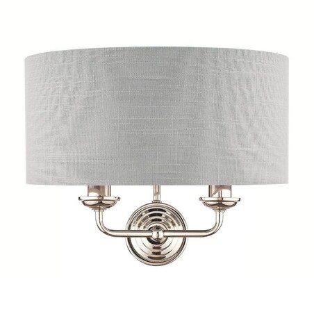 Materiałowy kinkiet ścienny Sorrento LA3727710-Q Laura Ashley srebro biały nikiel