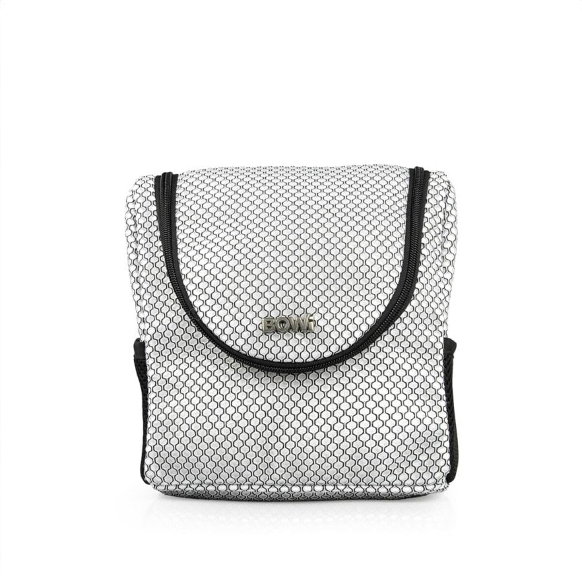 Kosmetyczka kuferek M 22x25 cm biało-czarna, wzór cebulki