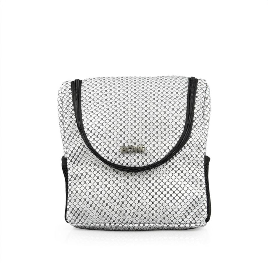 Kosmetyczka kuferek M 22x25 cm biało-czarna, wzór cebulki