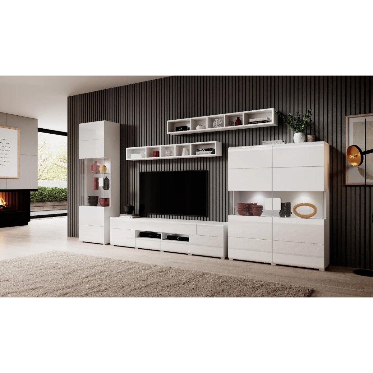 Witryna TOLEDO 1D biała połysk