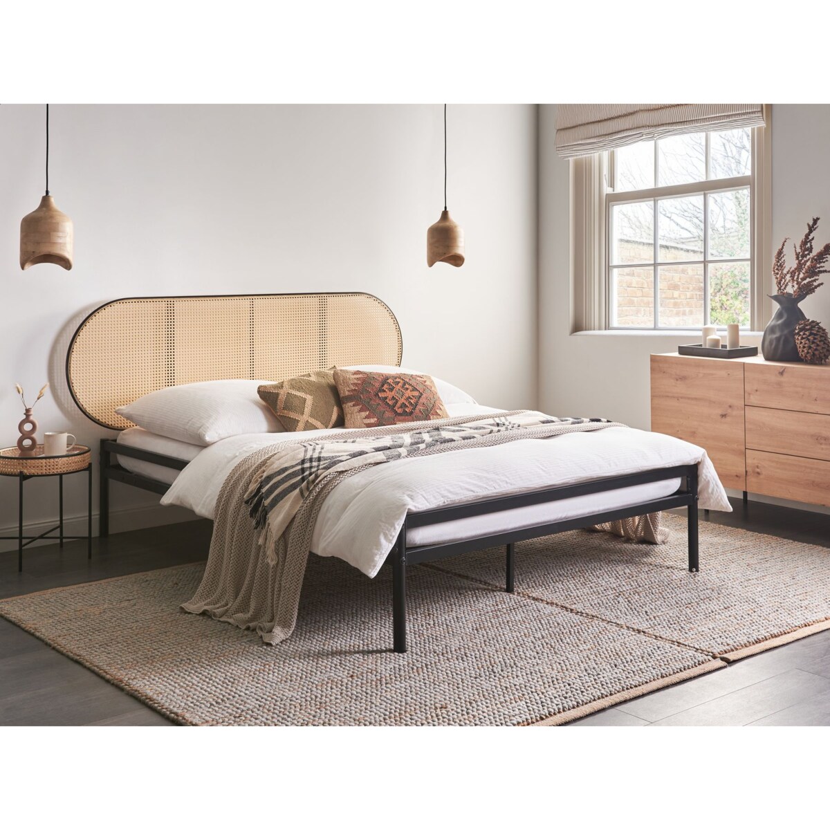 Łóżko Metal BOULIN 140 x 200 cm Czarny
