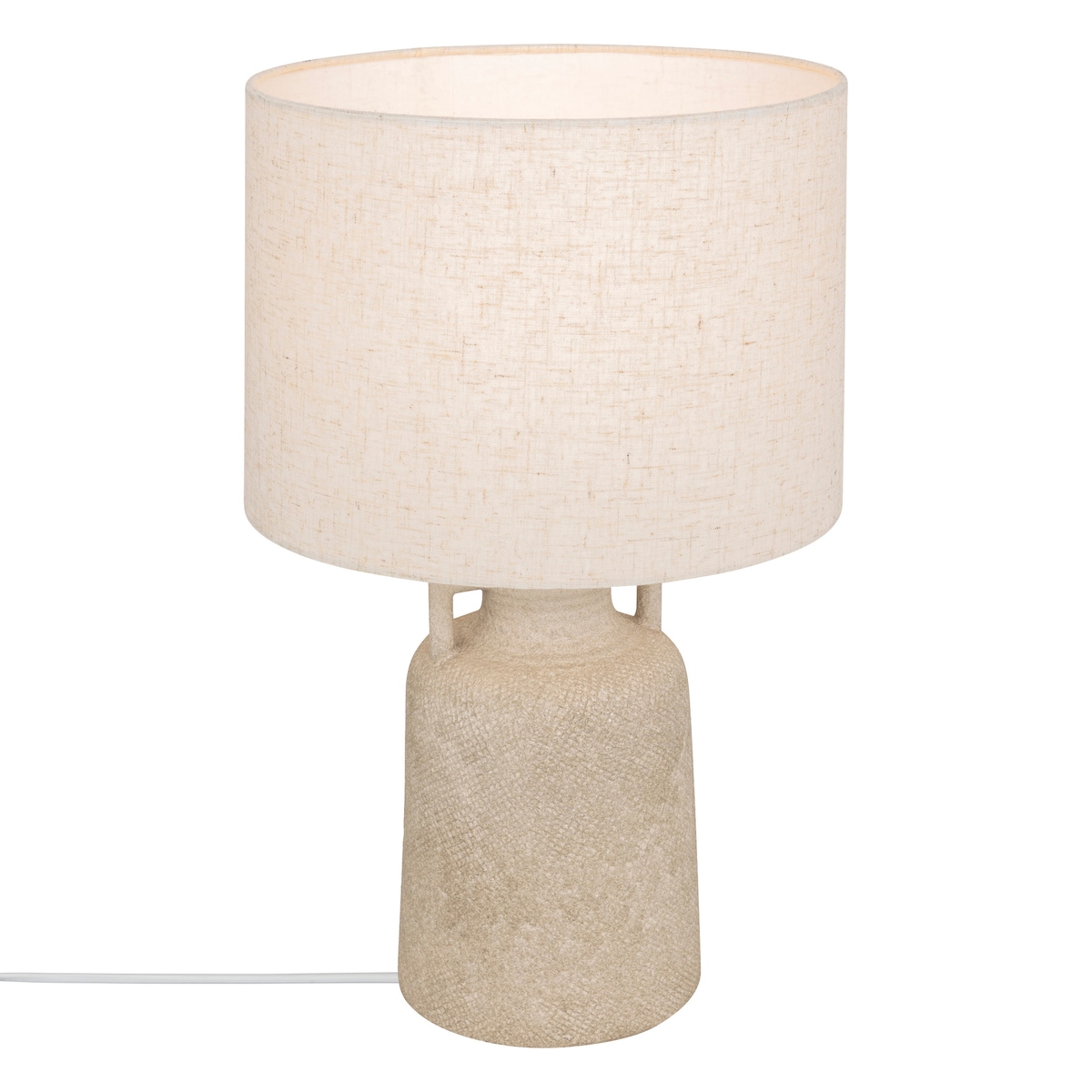 Lampa stołowa z kamionkową podstawą GIBUS, Ø 28 x 45,5 cm, kolor beżowy